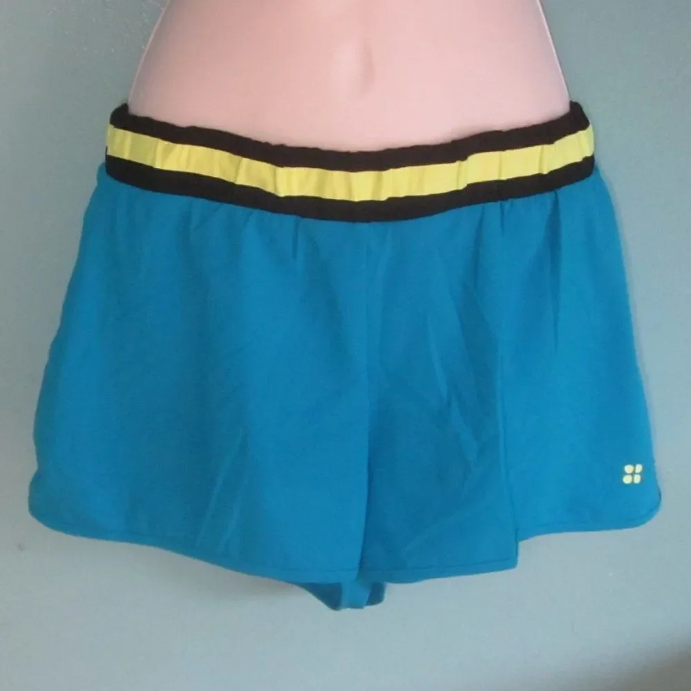 Sweaty Betty Turquoise Blue Lower Rise Womens Running Athletic Shorts Size XL